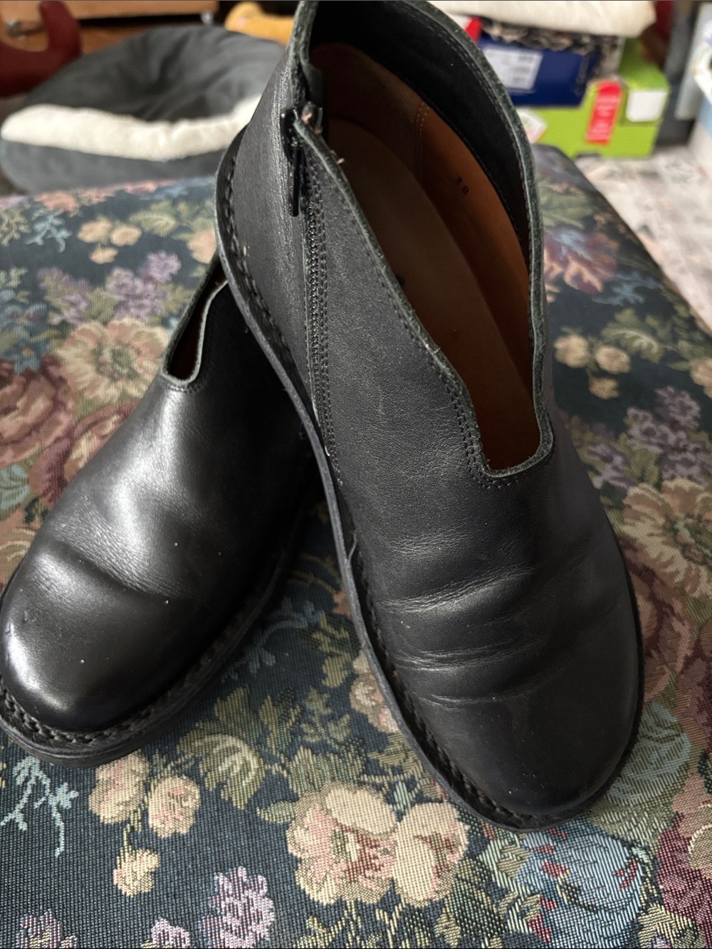 TRIPPEN Ladies Black Zippered Ankle Boots 38/8